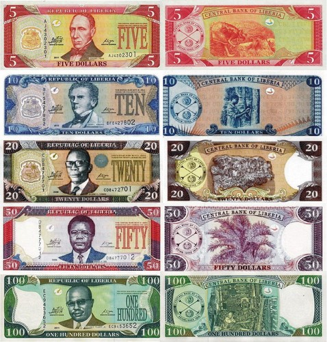 Liberia lotto 5 banconote - -,